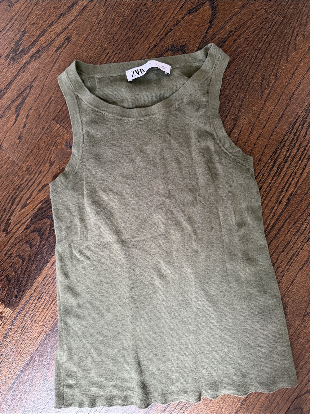 Zara Kids Olive Knit Tank Top - Sleeveless Knit